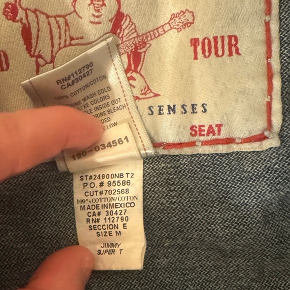 VINTAGE TRUE RELIGION JIMMY SUPER T 1990s Y2K DENIM JACKET💚 - Picture 10 of 16
